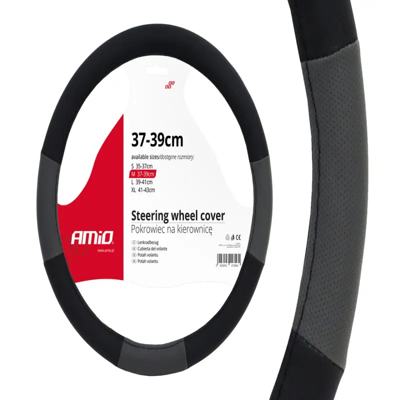 Husa volan negru + gri swc-05-m (37-39cm)v