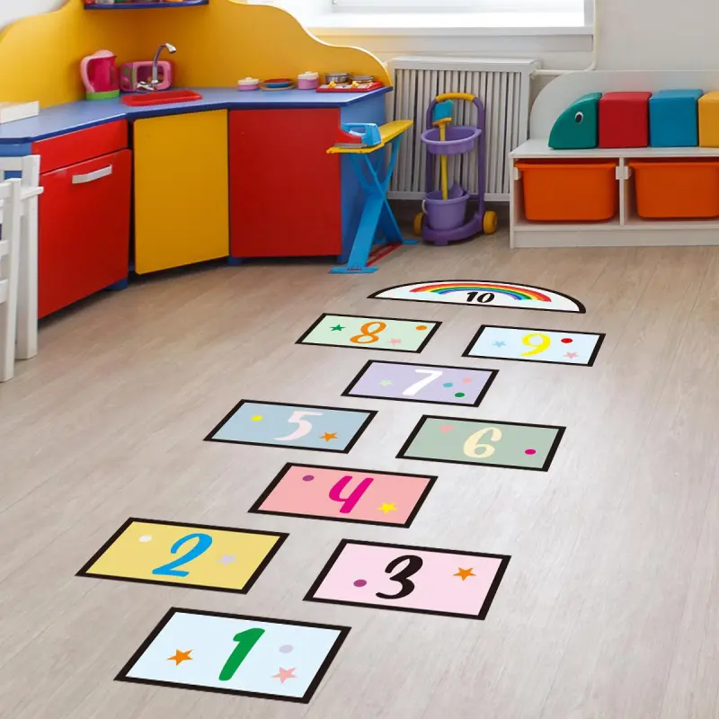 Joc pentru copii prescolari, sotron mini, din autocolant autoadeziv, 130 x 45cmv
