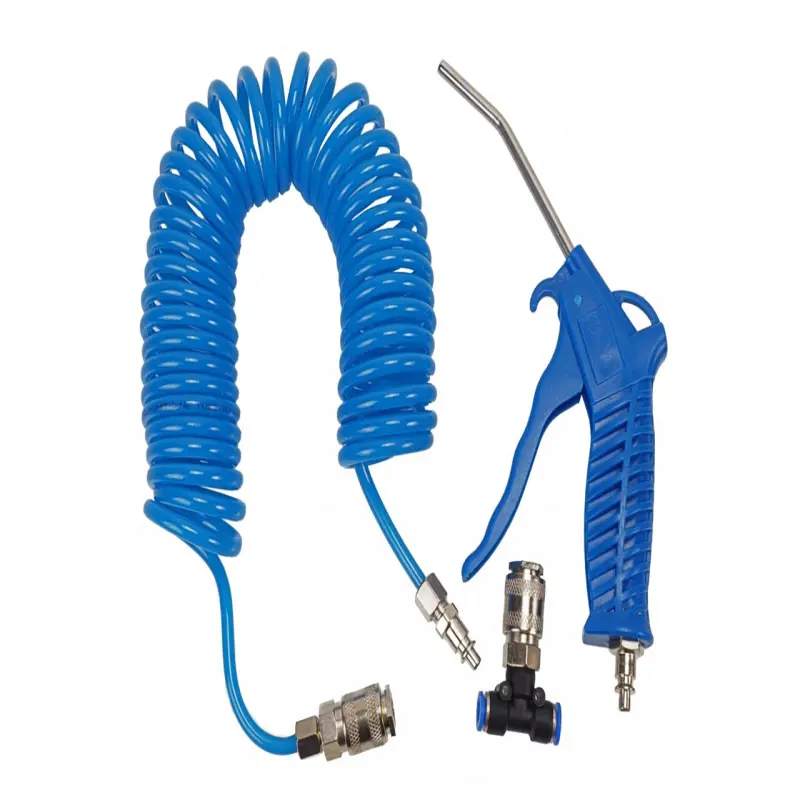 Set de suflat cu pistol, furtun spiralat, cuplaje, 10atmv