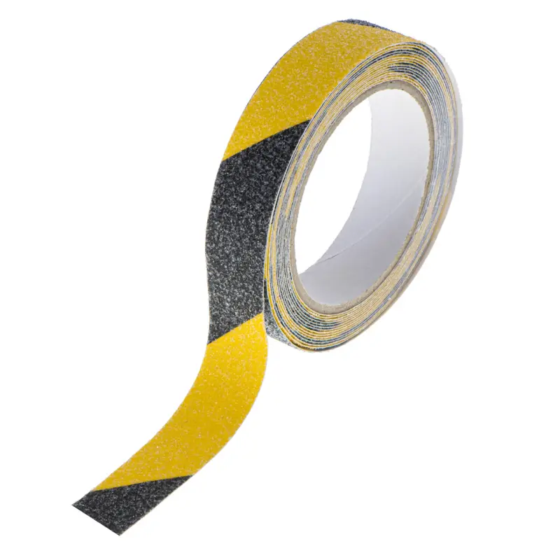 Banda de protectie anti-alunecare, autoadeziva, culoare negru-galben, dimensiune 5m x 2,5cmv