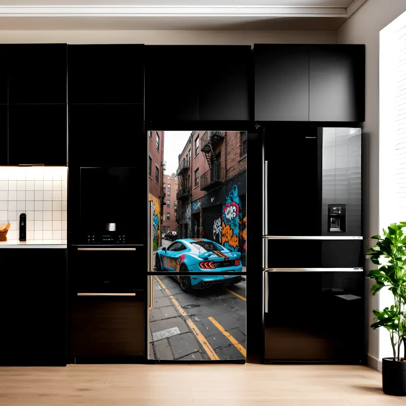 Folie imprimata color pentru decor frigider, dimensiune 200 x 90cm, model: avx-fr02v