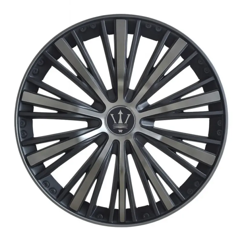 Set 4 capace roti velar phantom grey, design multi-spoke premium, abs rezistent, universal, pentru jante r16v