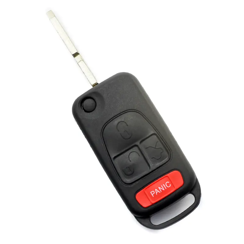 Mercedes benz - carcasa tip cheie briceag cu 3 butoane, buton panica, lama 4 "piste"