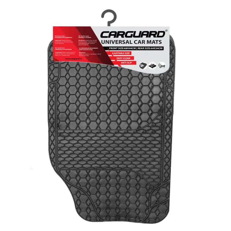 Covorase auto universale ajustabile carguard – 68 x 44 cm / 44 x 34 cm pvc – negruv