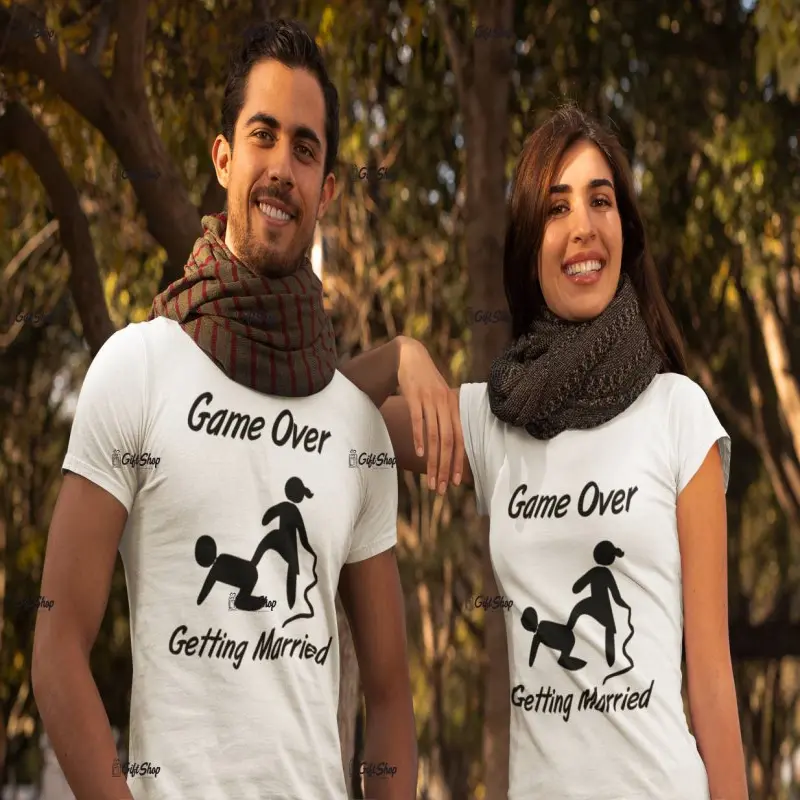Game over getting married, tricou cu mesaj, model 1