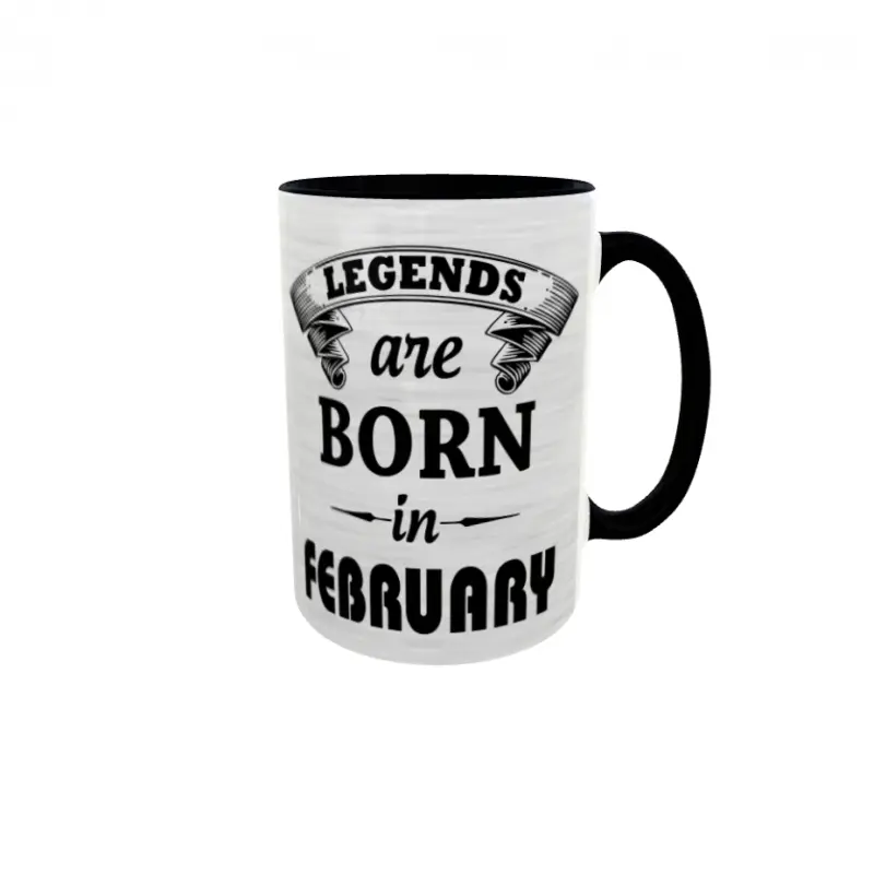 February, legends are born in, cana ceramica, 330ml, cgs1109bv