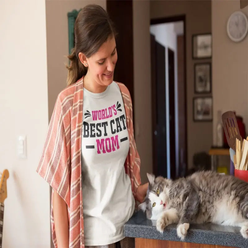 World`s best cat mom, tricou cu mesaj
