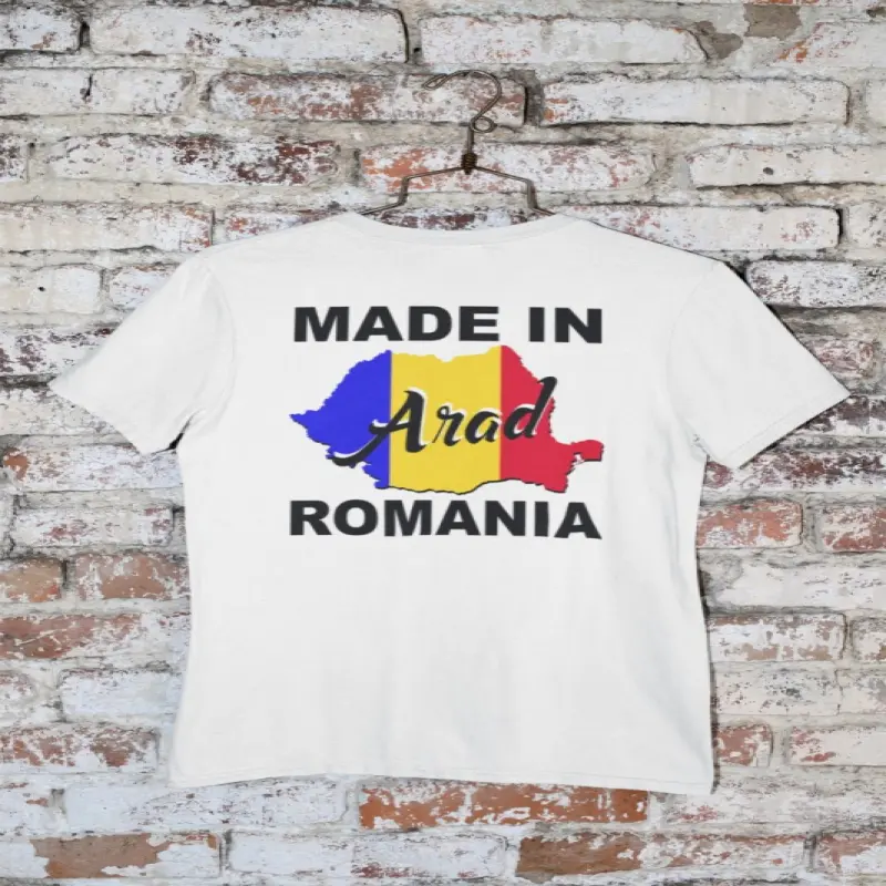 Made in ( se adauga orasul pentru grafica ) romania, tricou cu mesaj