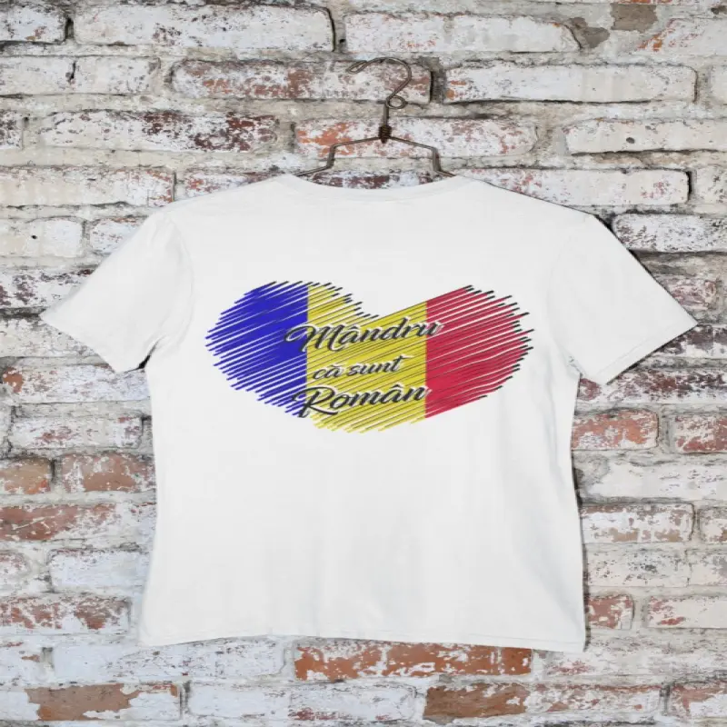 Mandru ca sunt roman, tricou cu mesaj, model 2