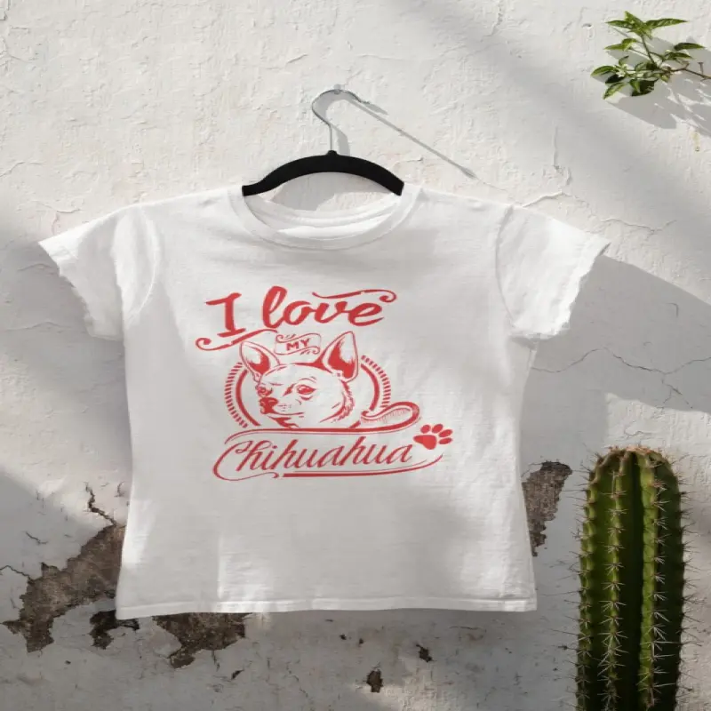 I love my chihuahua, tricou alb cu mesajv