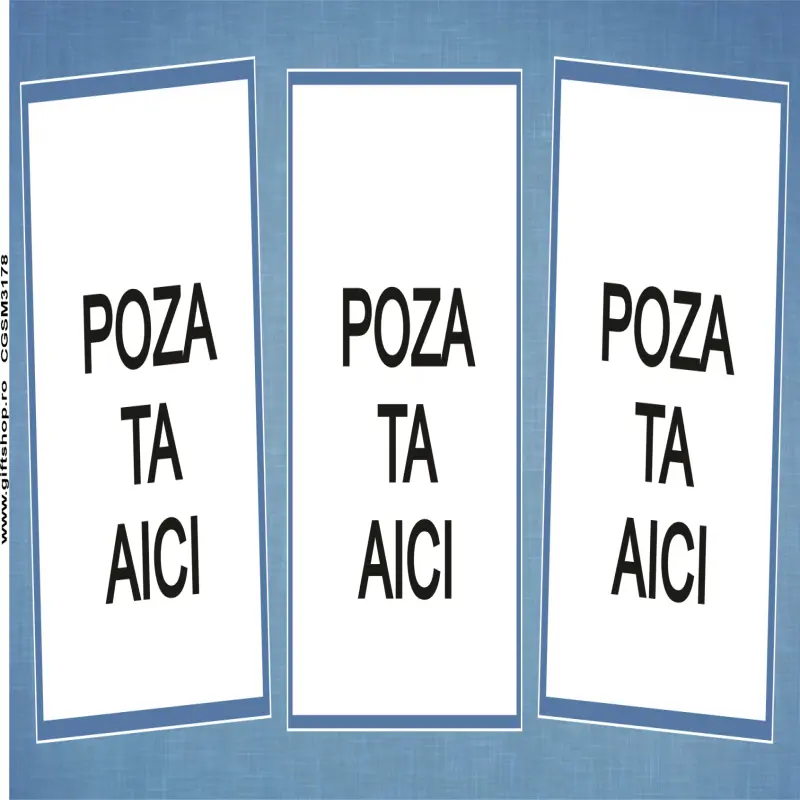 Cana, personalizata cu 3 poze si text, 330ml, model 3178