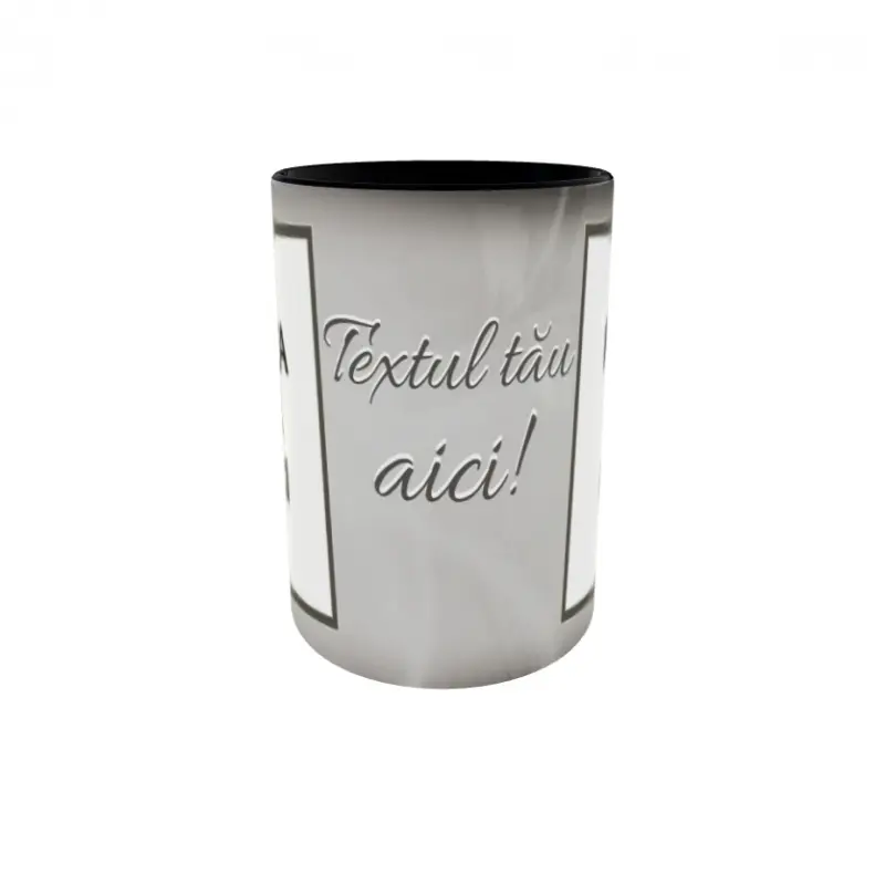 Cana, personalizata cu 2 poze si text, 330ml, model 3192v