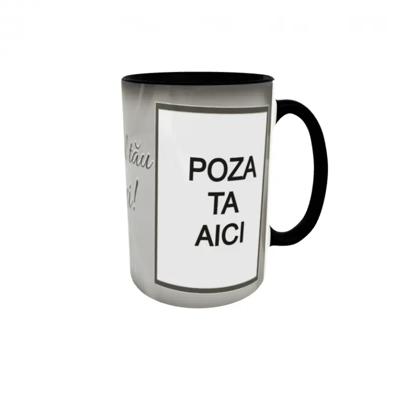 Cana, personalizata cu 2 poze si text, 330ml, model 3192v
