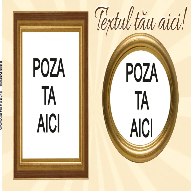 Cana, personalizata cu 2 poze si text, 330ml, model 3208v