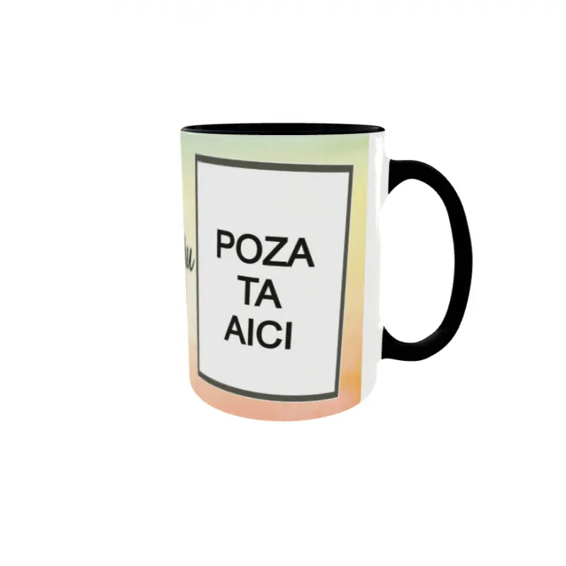 Cana, personalizata cu 2 poze si text, 330ml, model 3309v
