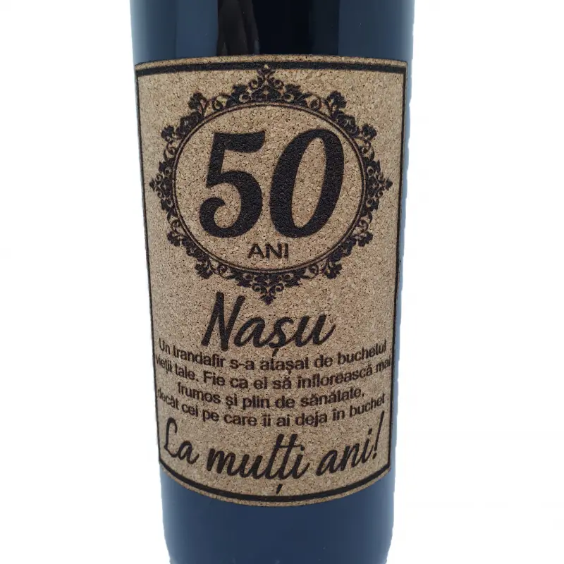 50 de ani nasul la multi ani, vin rosu cabernet sauvignon, demisec, 750ml, 13.5% alcool