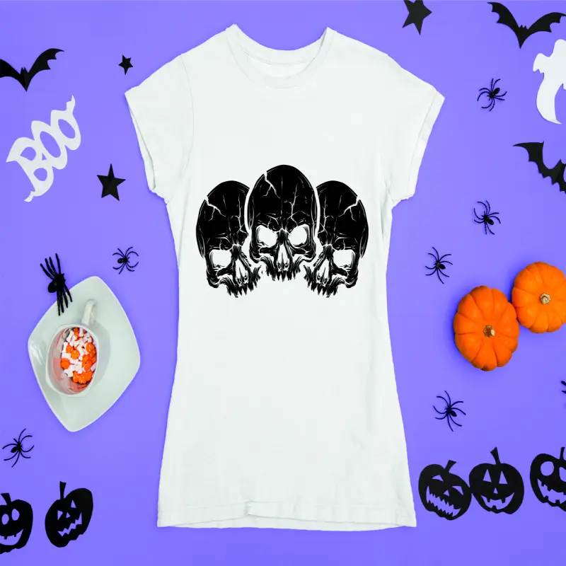 Three skulls, tricou cu mesajv