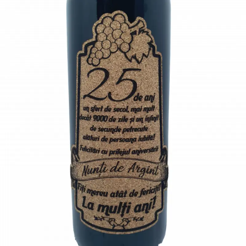 25 de ani nunta de argint, editie limitata, rosu cabernet sauvignon, demisec, 750ml, 13.5% alcoolv