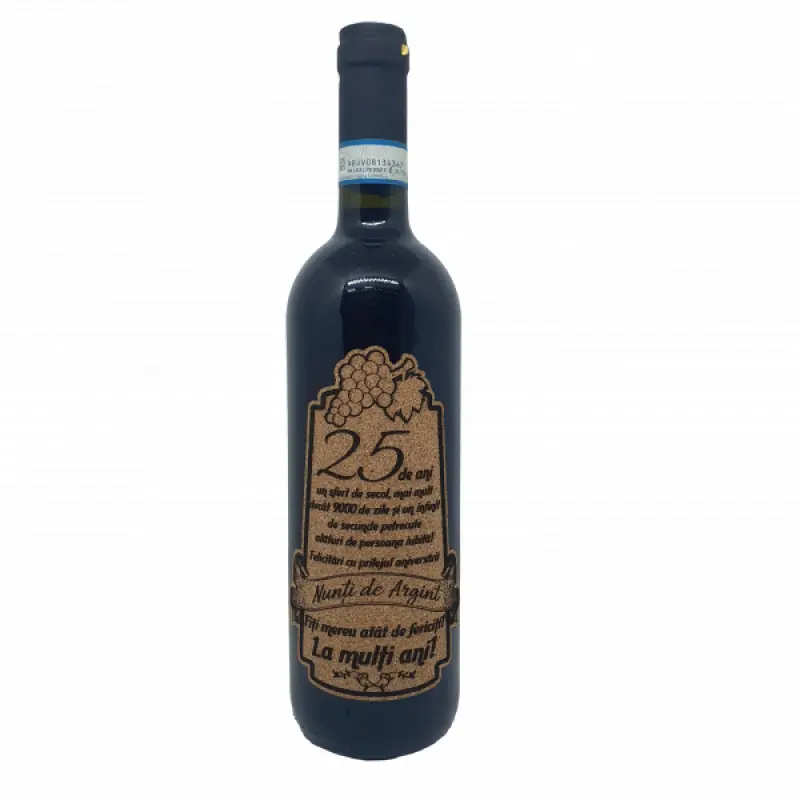 25 de ani nunta de argint, editie limitata, rosu cabernet sauvignon, demisec, 750ml, 13.5% alcoolv