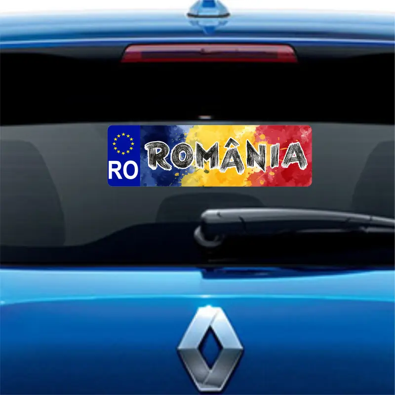 Romania model 3, indicator masina, dimensiune 200x60 mmv