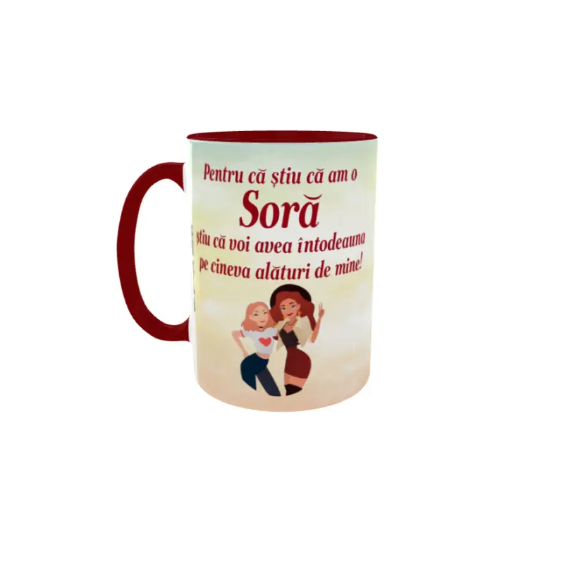 Pentru ca stiu ca am o sora, cana ceramica, 330ml