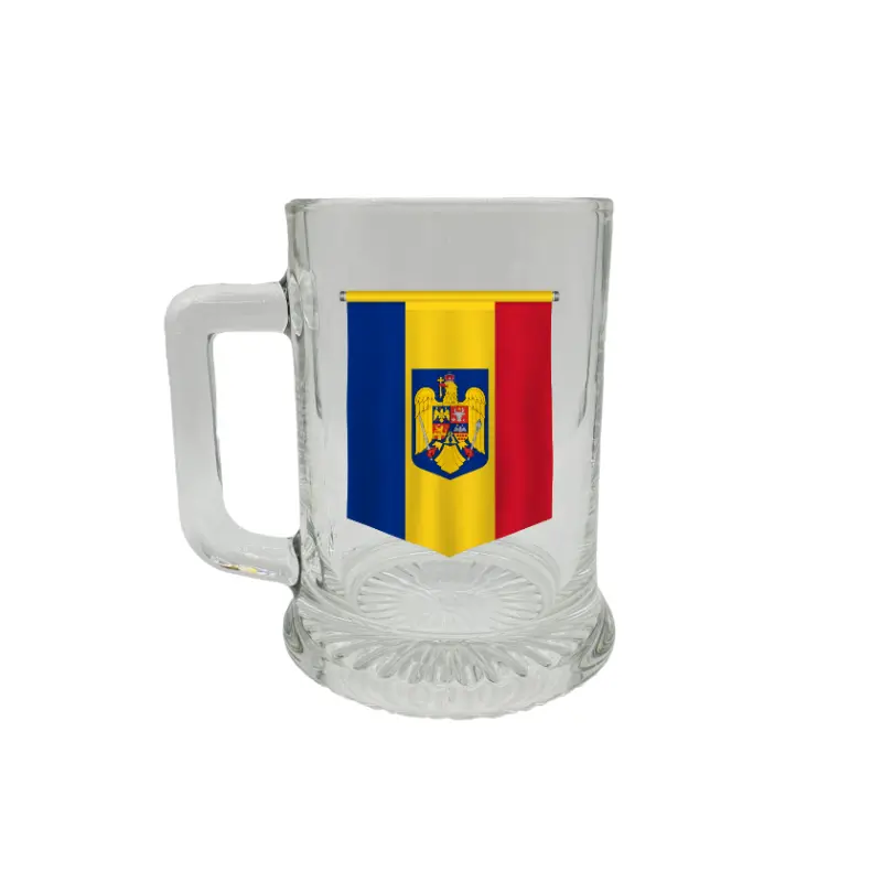 Fanion romania, halba cu mesaj