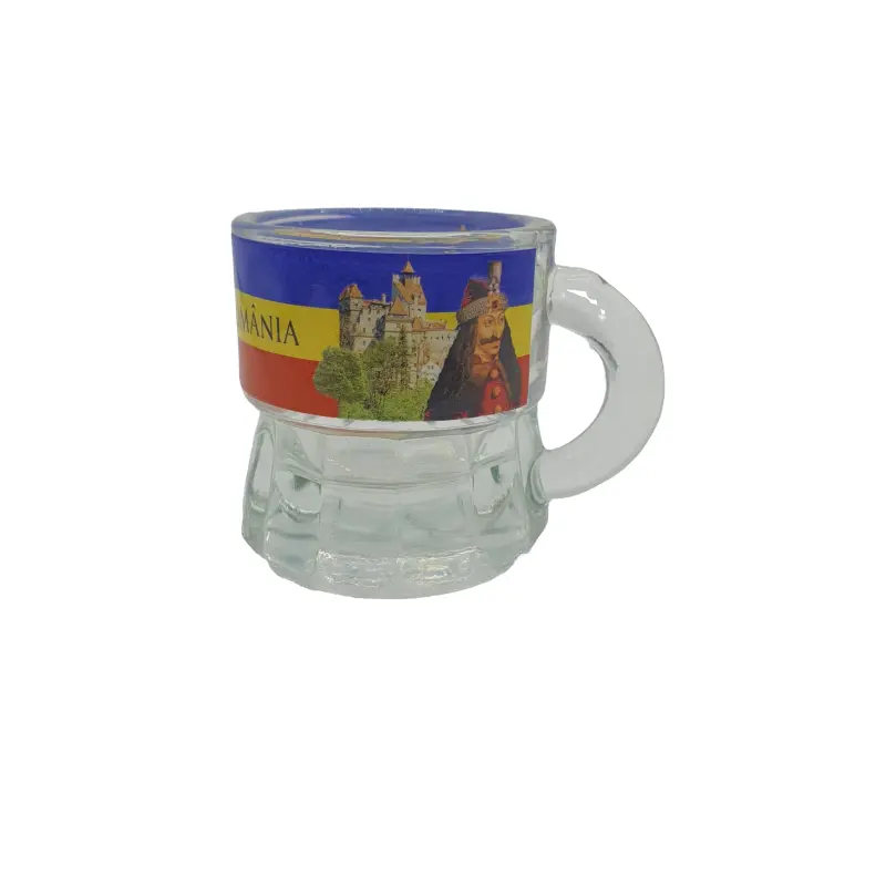 Pahar din sticla pentru snaps – design romania bran vlad tepesv