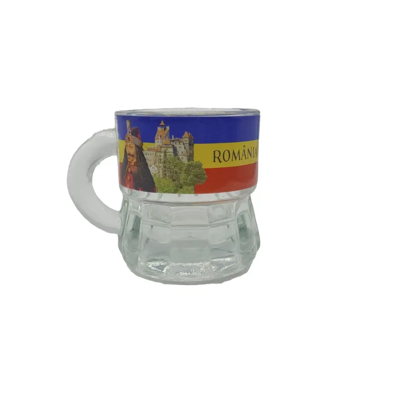 Pahar din sticla pentru snaps – design romania bran vlad tepesv