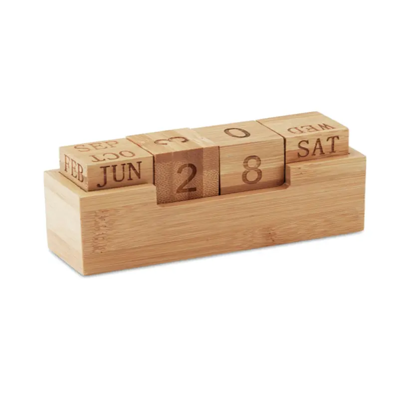 Calendar din bambus, verde padurev