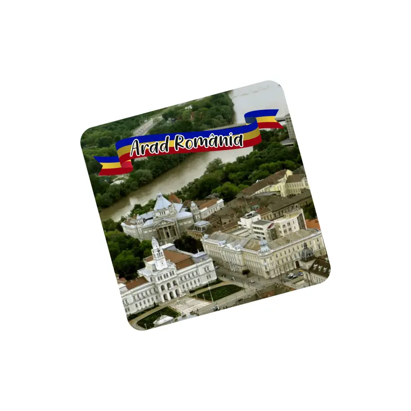 Arad romania, suport coster din lemn, model b