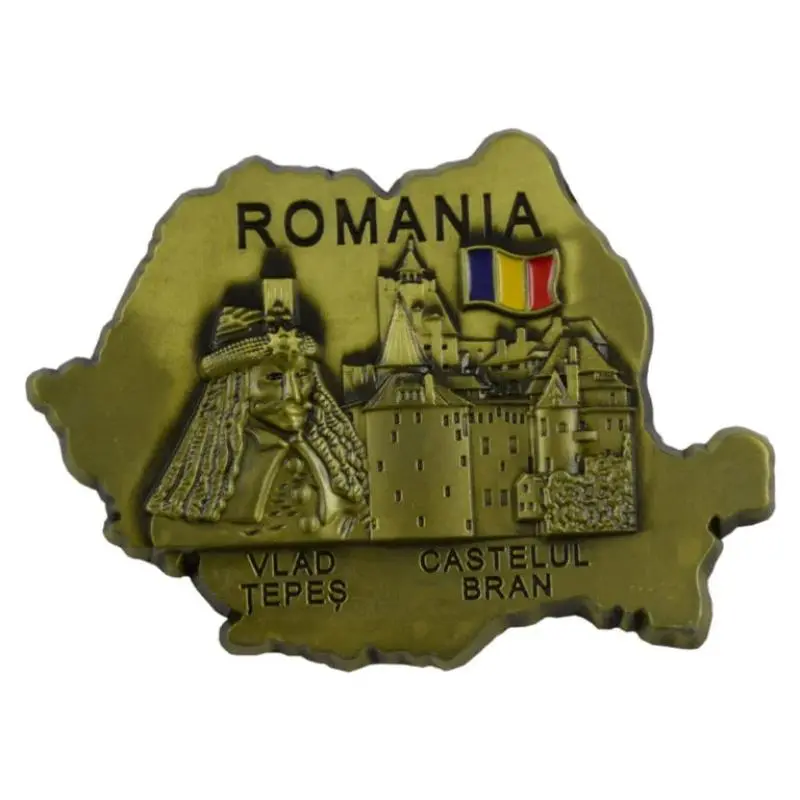 Vlad tepes, castelul bran, magnet harta din metal