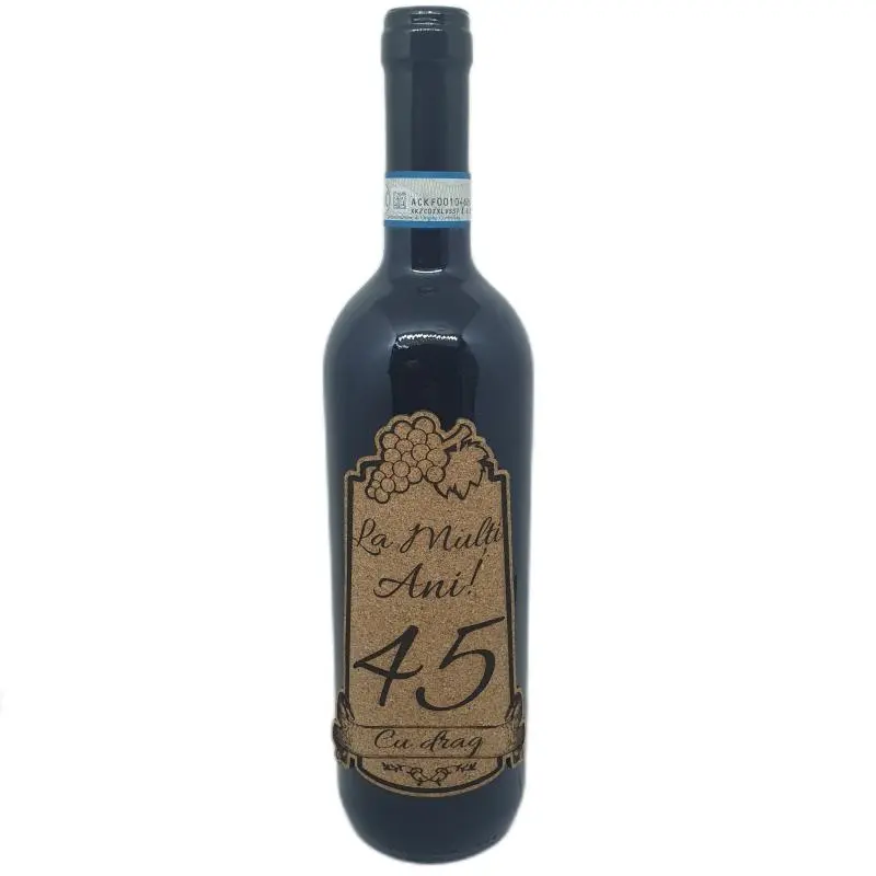 La multi ani 45 editie limitata, eticheta pluta cu mesajv