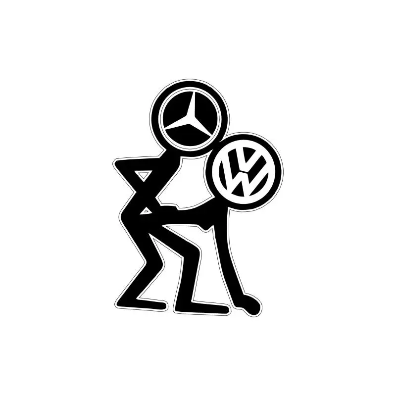 Mercedes vs volkswagen, autocolant, dimensiune 115x80 mm, model 068v