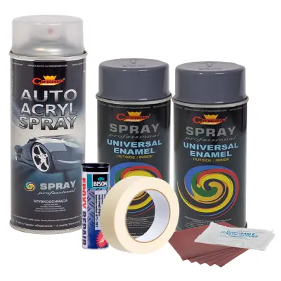 Kit complet reparatie si vopsire jante culoare gri inchis, v2