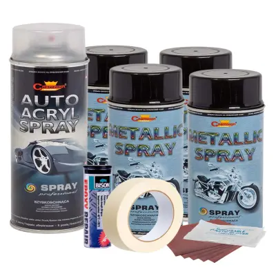 Kit complet reparatie si vopsire jante culoare negru metalizat, v4