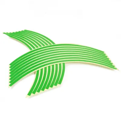 Set 16 inele din autocolant pentru jante culoare verde lucios