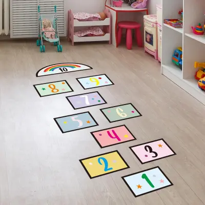 Joc pentru copii prescolari, sotron mini, din autocolant autoadeziv, 130 x 45cm
