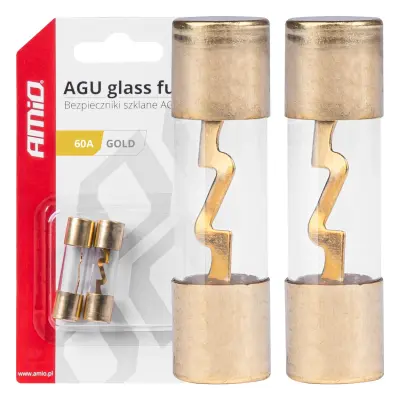 Set 2 sigurante din sticla tip agu, contacte aurite, 60a