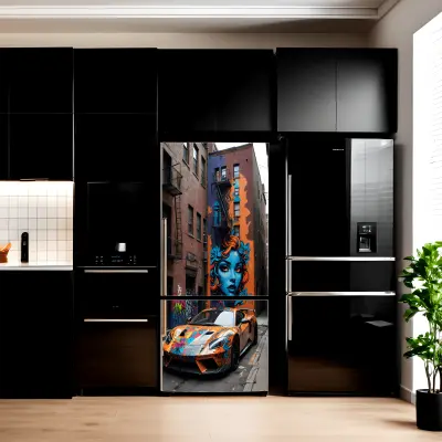 Folie imprimata color pentru decor frigider, dimensiune 200 x 90cm, model: avx-fr01