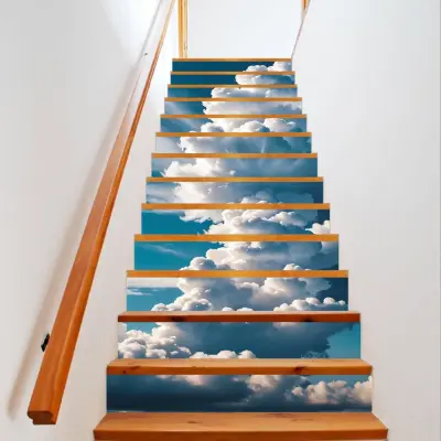 Sticker decorativ pentru scari interioare, print autoadeziv de inalta rezolutie, dimensine 200 x 124 cm, cod: avx-stairs-08