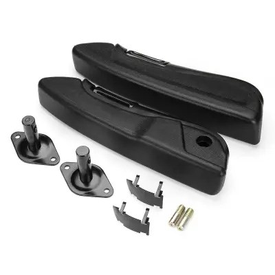 Set 2 buc. cotiere auto universale, reglabile si sistem rabatabil cu montaj pe lateralul scaunului (stanga/dreapta) pentru scaune individuale sofer sau pentru autoutilitare transport persoane, autobuze, microbuze