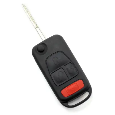 Mercedes benz - carcasa tip cheie briceag cu 3 butoane, buton panica, lama 2 "piste"
