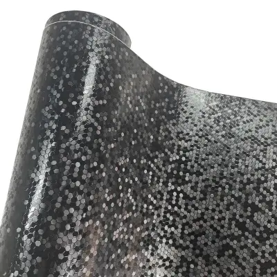 Folie auto decorativa premium honeycomb black, model hexagonal 3d, autoadeziva, rezistenta uv, dimensiune 150 x 100cm