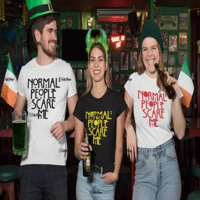Normal people scare me, tricou cu mesaj