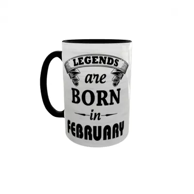 February, legends are born in, cana ceramica, 330ml, cgs1109b