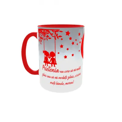 Prietenia nu cere sa va vedeti, cana ceramica, 330ml, cgs1239b