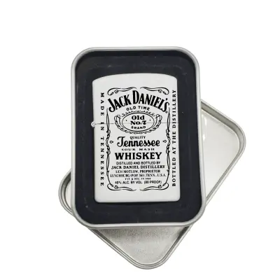 Jack daniel`s, bricheta metalica gravata laser cu mesaj