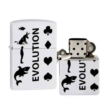 Poker evolution, bricheta metalica gravata laser cu mesaj
