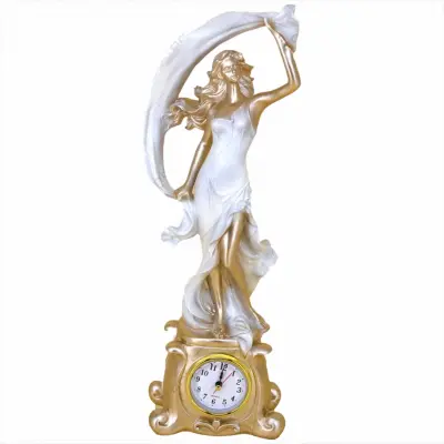 Statueta realizata din rasina cu ceas incorporat d