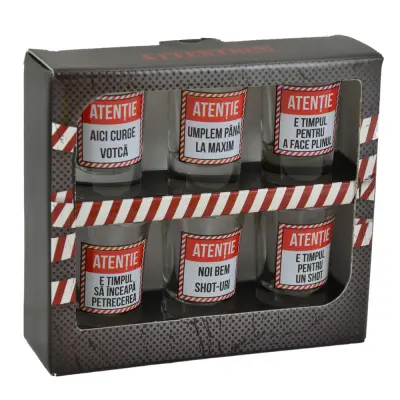Attention, set 6 pahare realizate din sticla